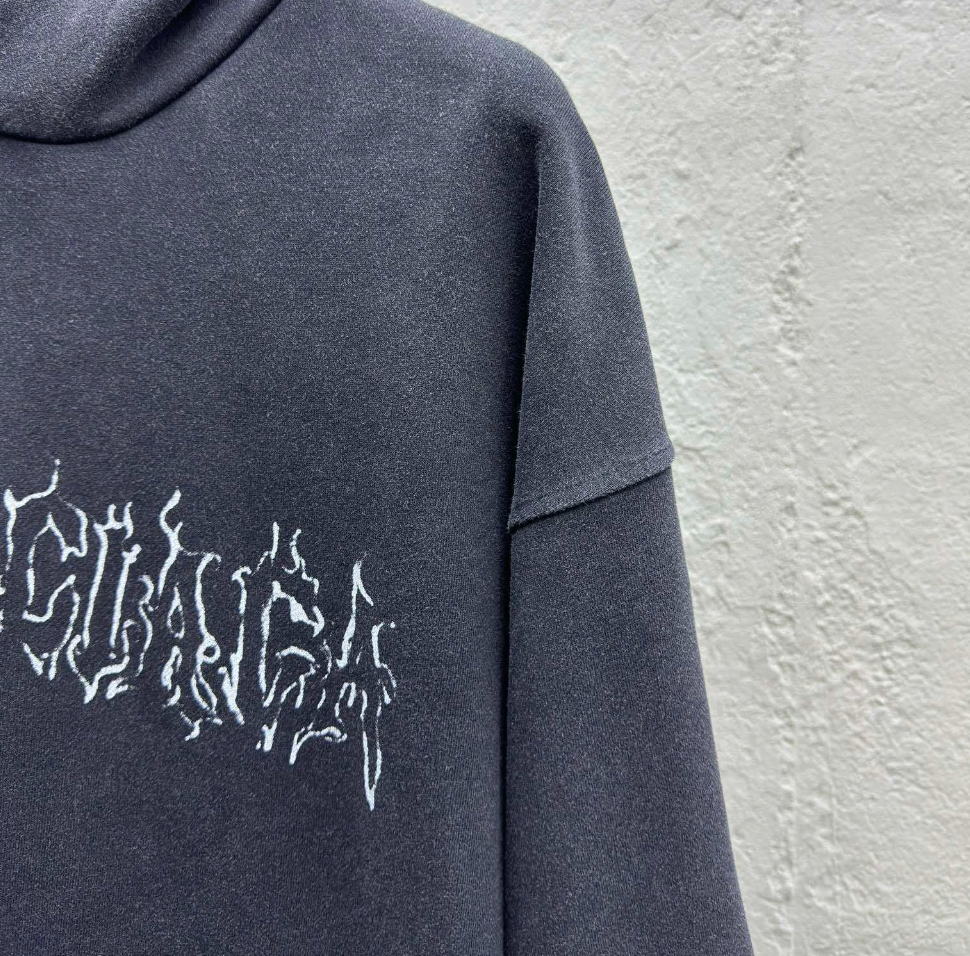 Balenciaga Men's Metal Outline Logo Hoodie