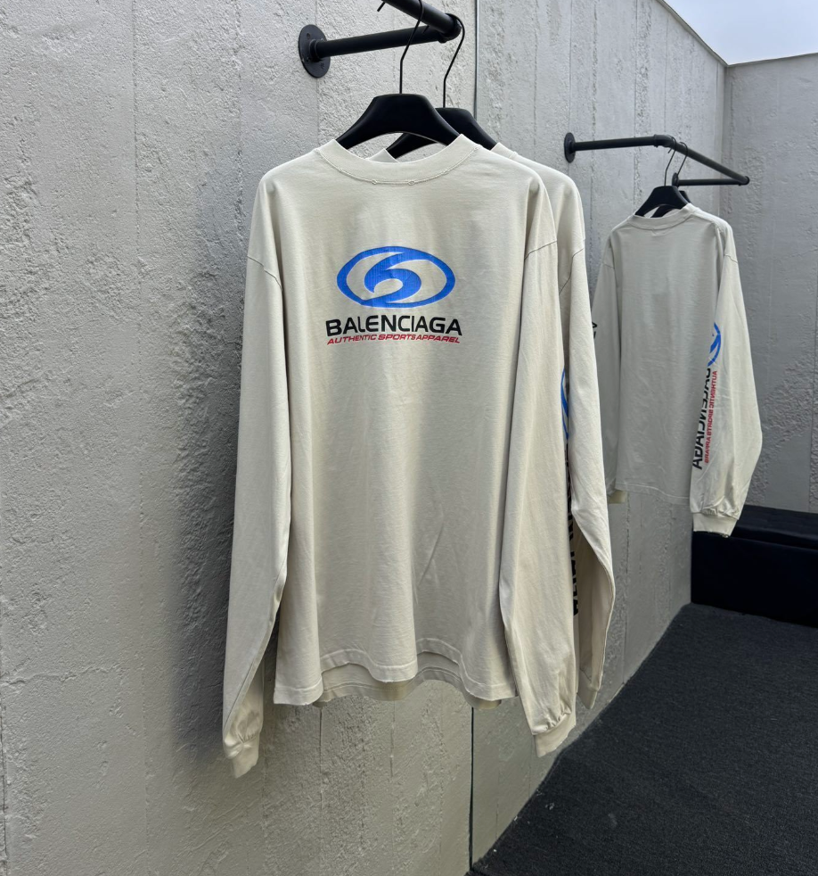Balenciaga Surf Logo Cream Long Sleeve