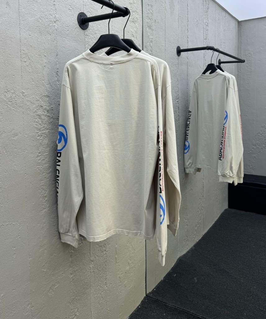 Balenciaga Surf Logo Cream Long Sleeve