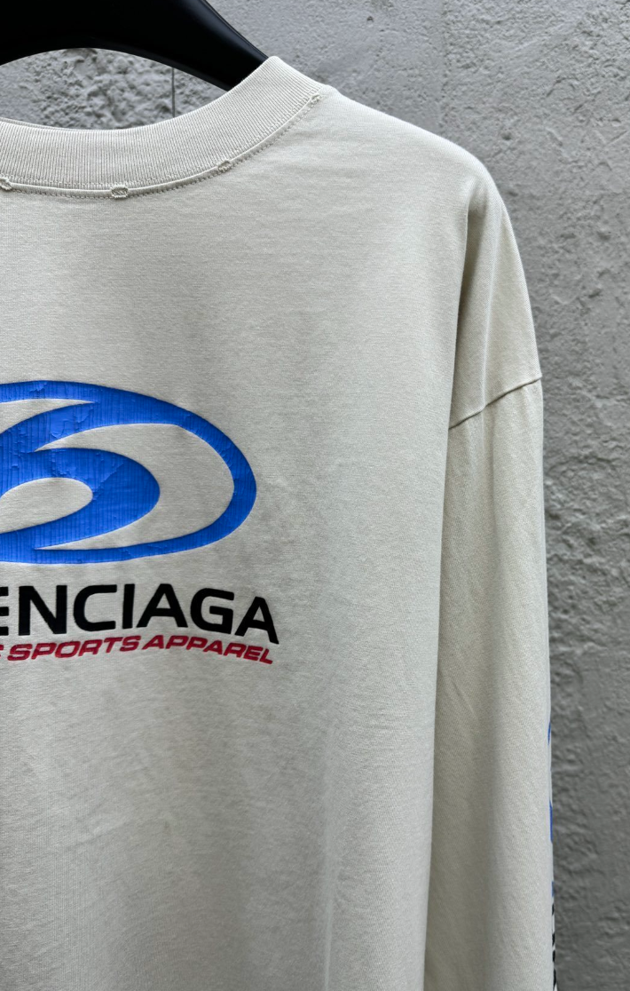 Balenciaga Surf Logo Cream Long Sleeve