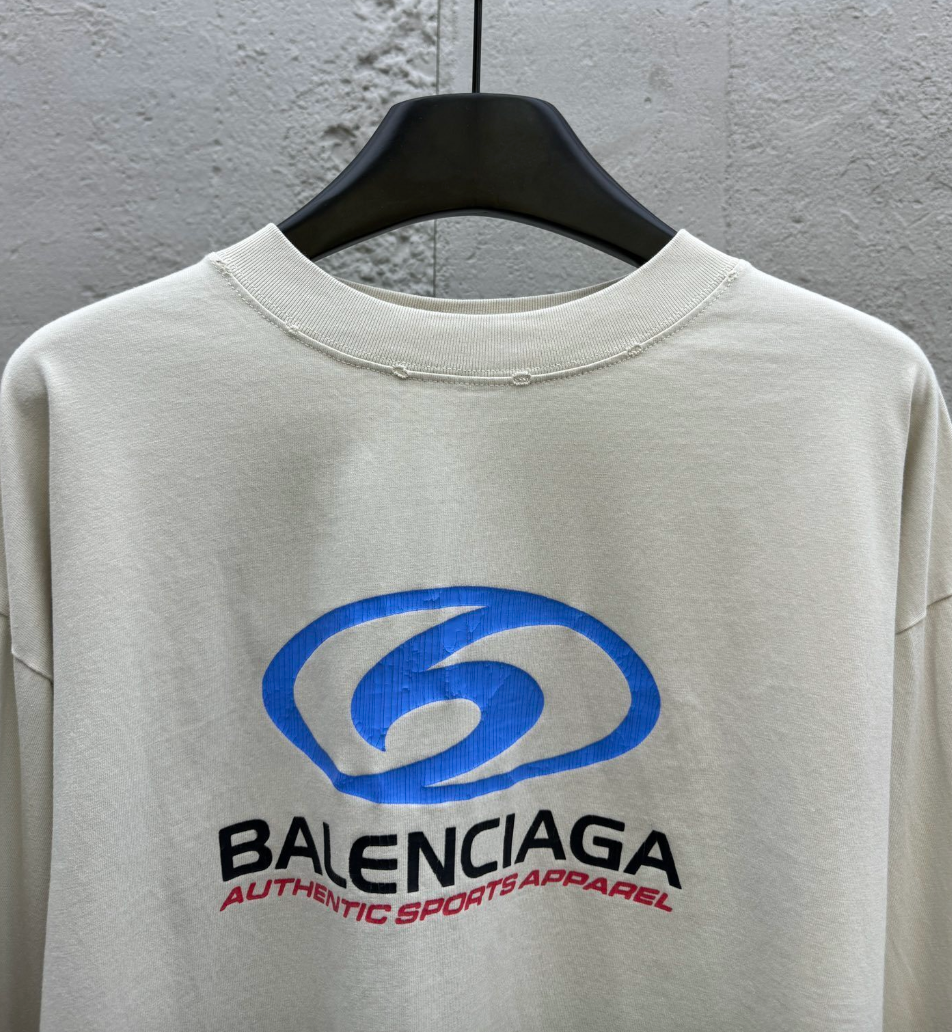 Balenciaga Surf Logo Cream Long Sleeve