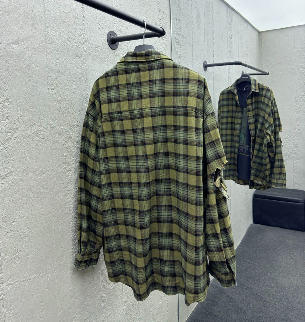 Balenciaga Paris Liberty Layered Shirt Oversized 'Dark Green'