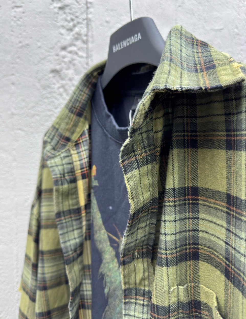 Balenciaga Paris Liberty Layered Shirt Oversized 'Dark Green'