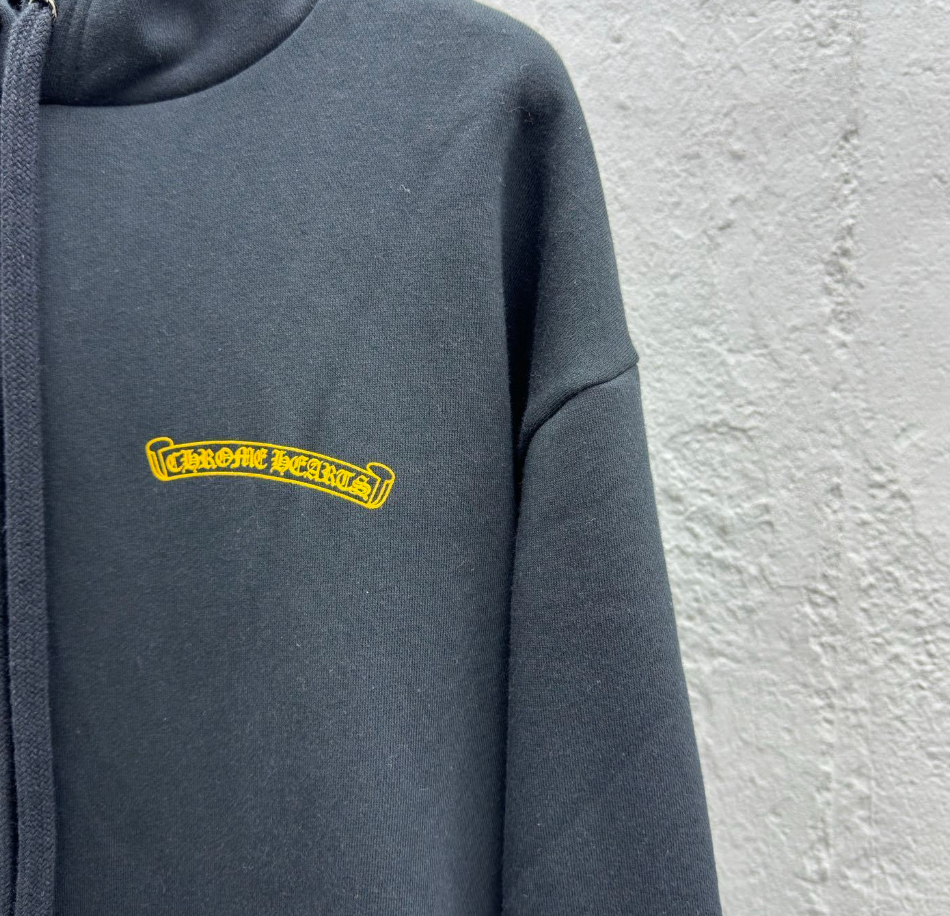 Chrome Hearts Plus Logo Hoodie 'Black/Yellow'