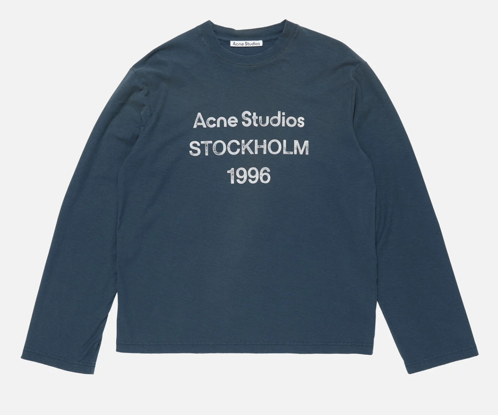 Acne Studios Logo distressed cotton-blend jersey T-shirt