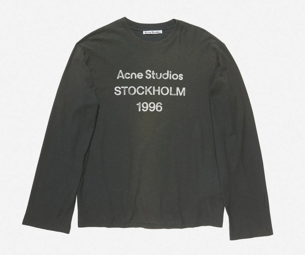 Acne Studios Logo distressed cotton-blend jersey T-shirt