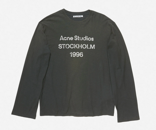 Acne Studios Logo distressed cotton-blend jersey T-shirt