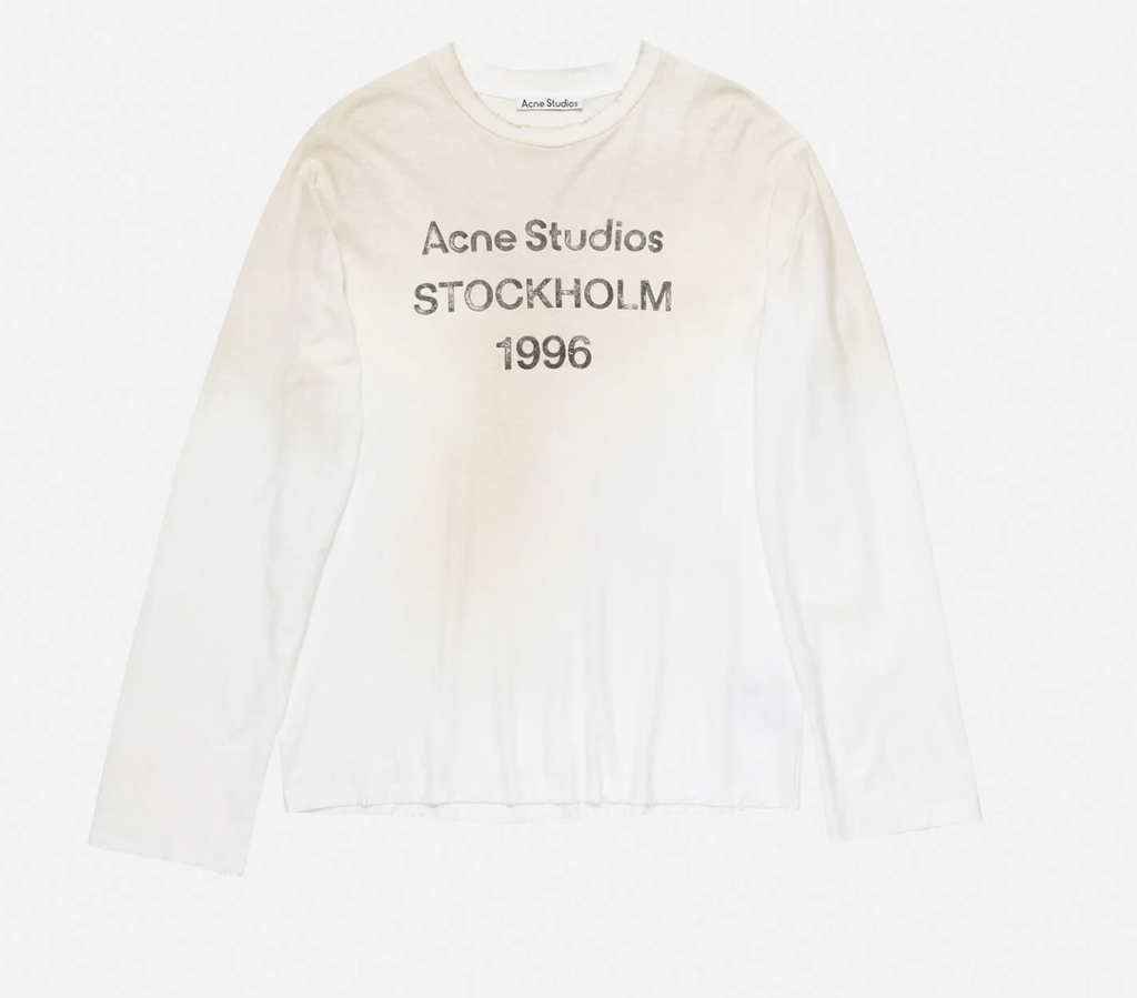 Acne Studios Logo distressed cotton-blend jersey T-shirt