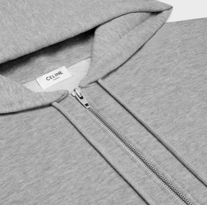 Celine zipped hoodie in cashmere cotton