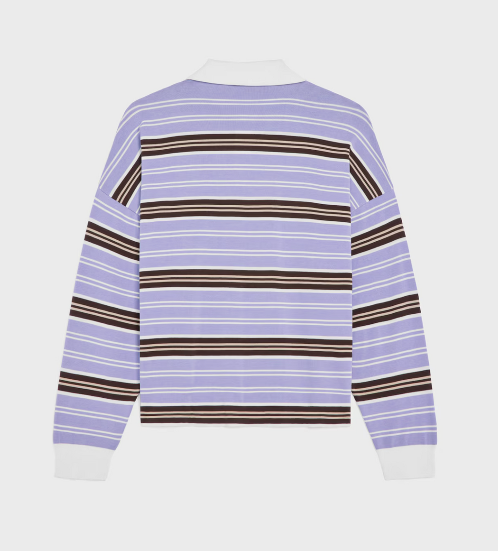 Celine polo sweater in striped cotton
