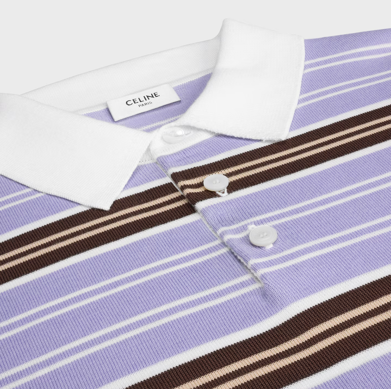 Celine polo sweater in striped cotton