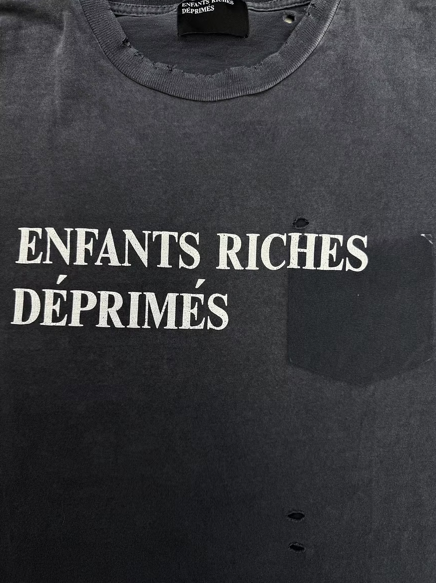 Enfants Riches Deprimes Reconstructed Faded Logo Long Sleeve