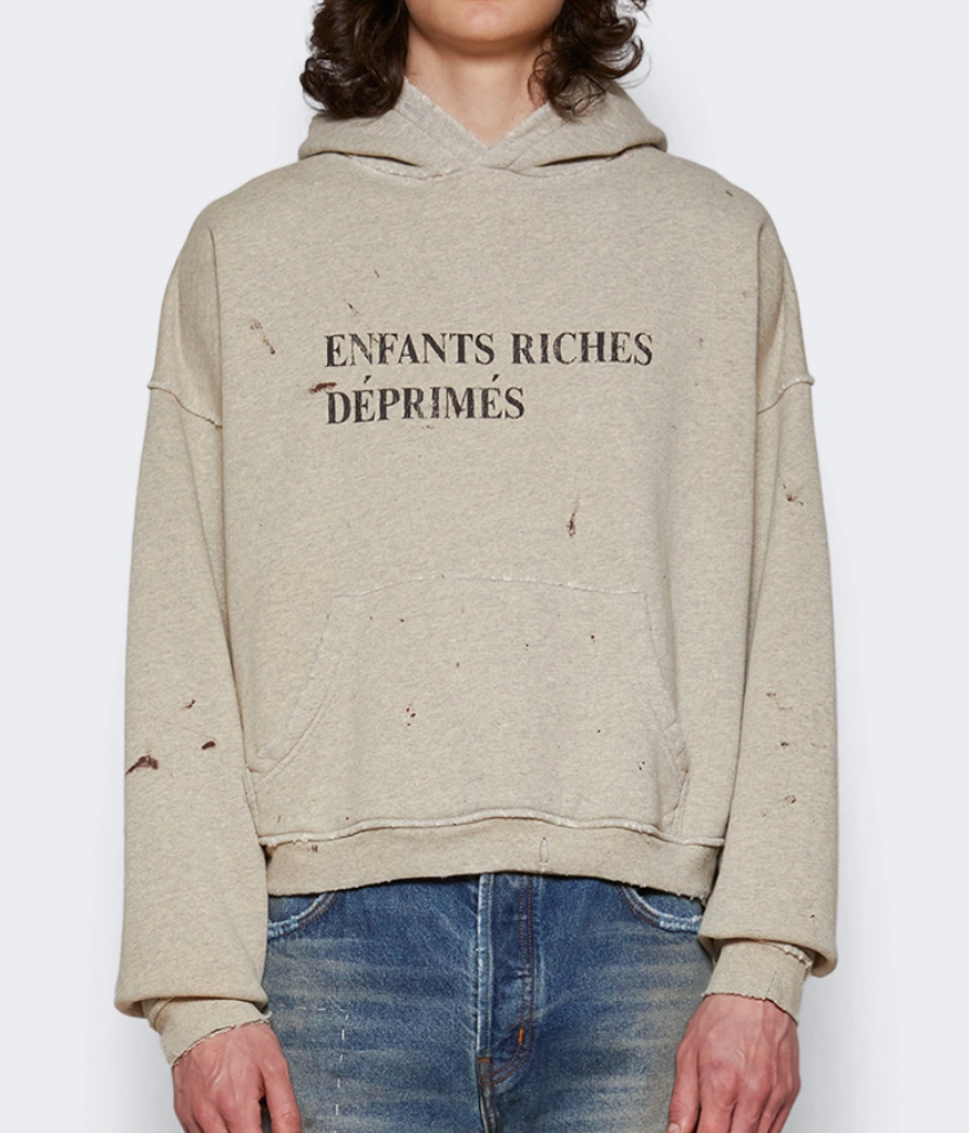Enfants Riches Deprimes Classic Logo Hoodie Paint Heather Grey