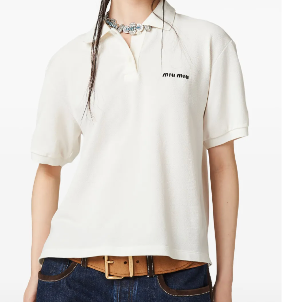Miu Miu Cotton Piqué Polo Shirt
