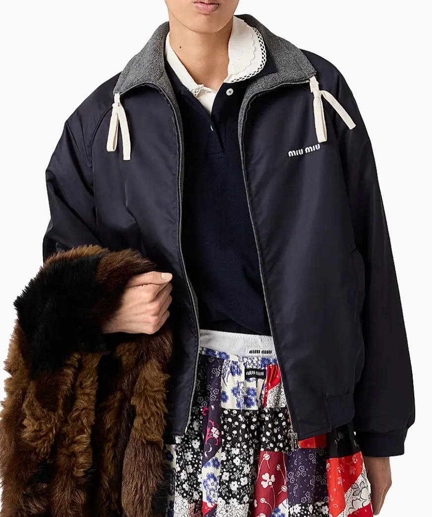 Miu Miu Technical Gazar and Fleece Bomber Jacket