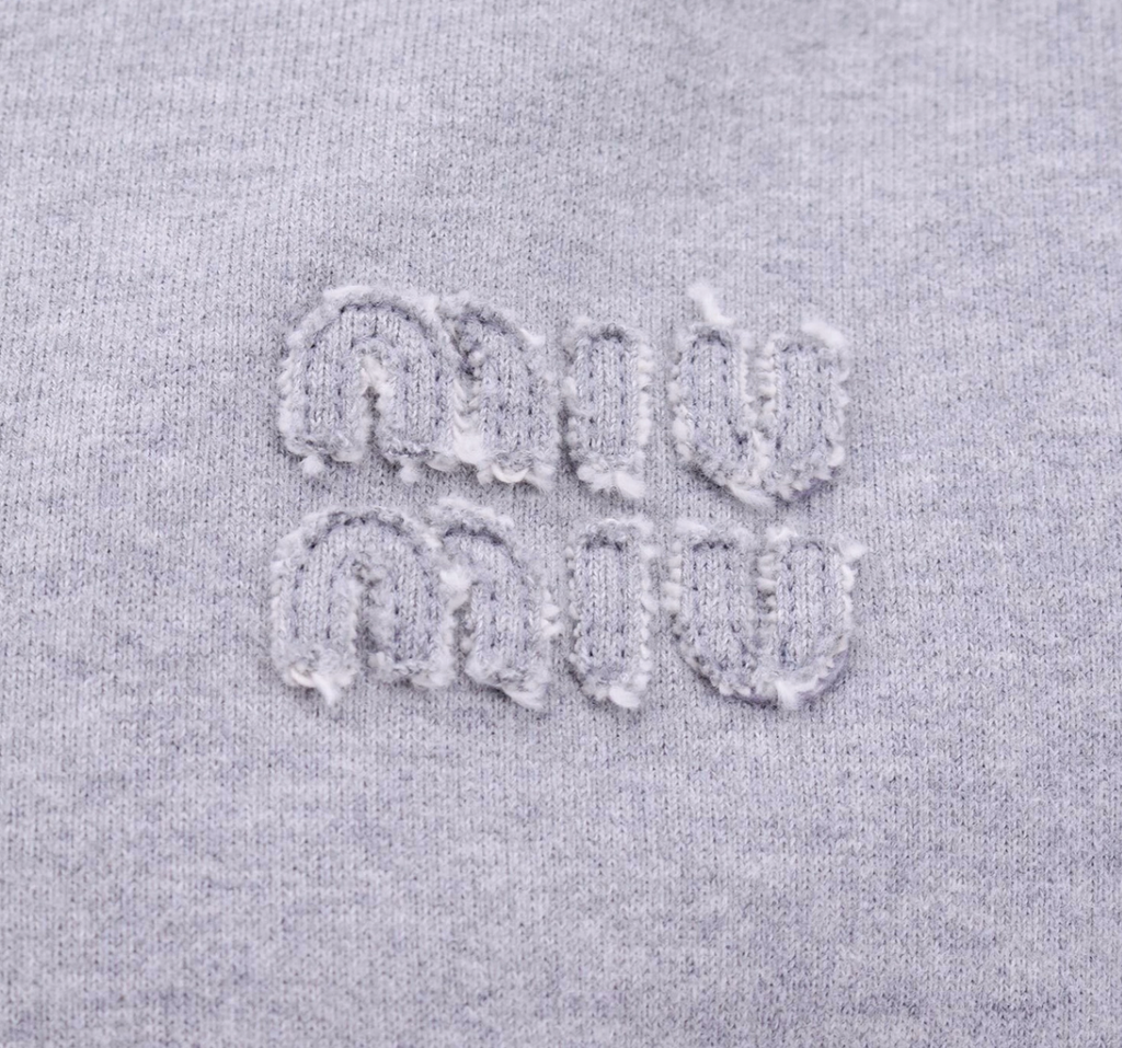 Miu Miu logo-appliqué cotton hoodie