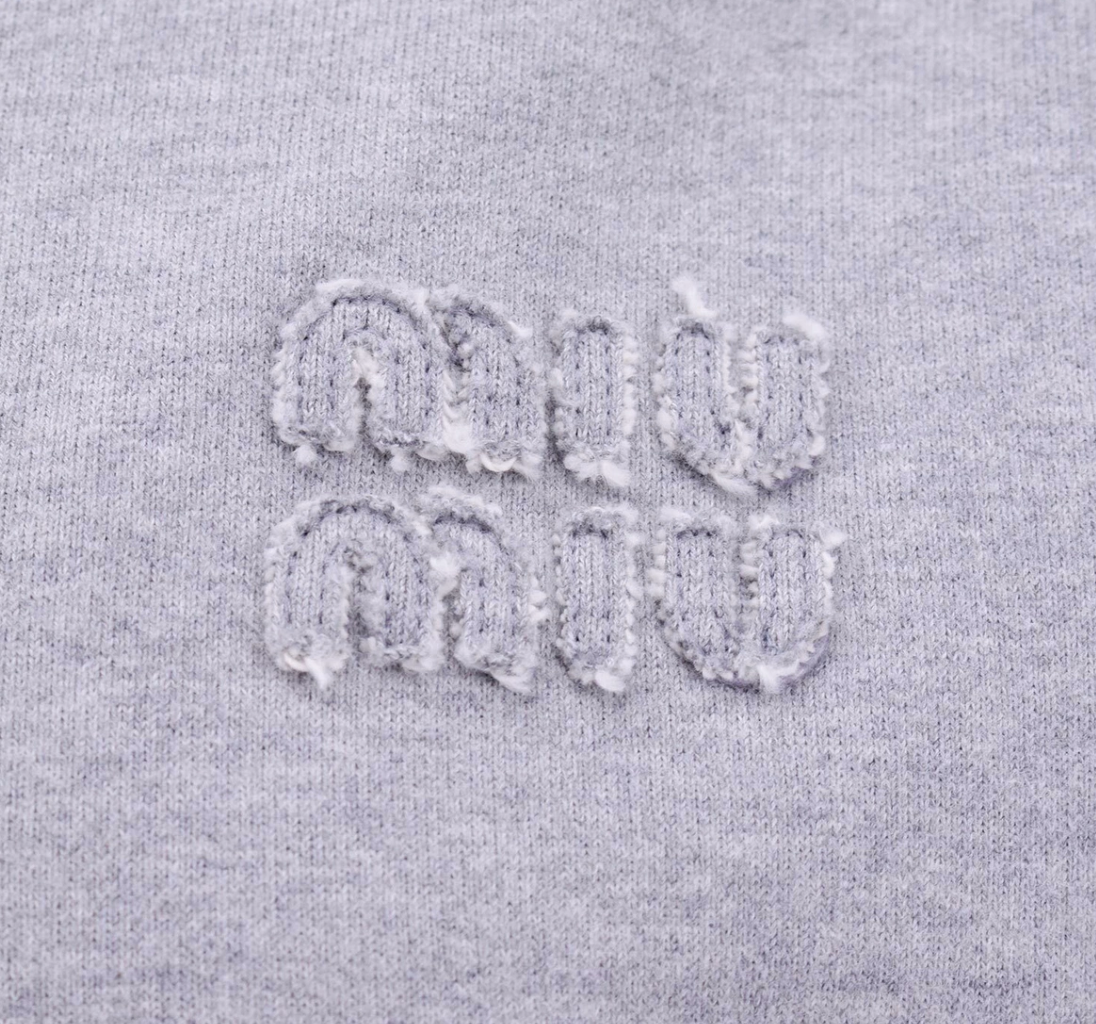 Miu Miu logo-appliqué cotton hoodie
