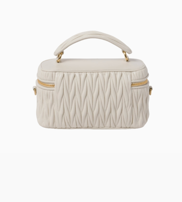 Miu Miu Matelassé Nappa Leather Shoulder Bag With Gold-Tone Hardware White