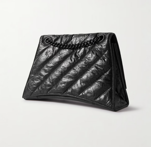 BALENCIAGA Crush medium quilted crinkled-leather shoulder bag