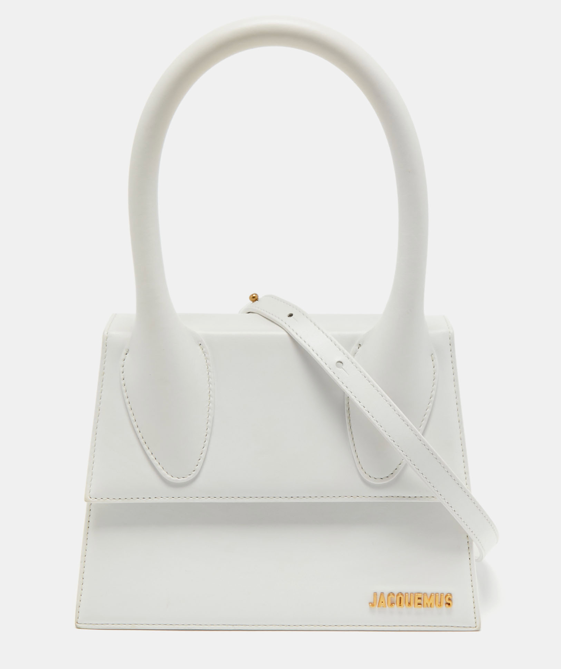Jacquemus Jacquemus White Leather Le Grand Chiquito Top Handle Bag