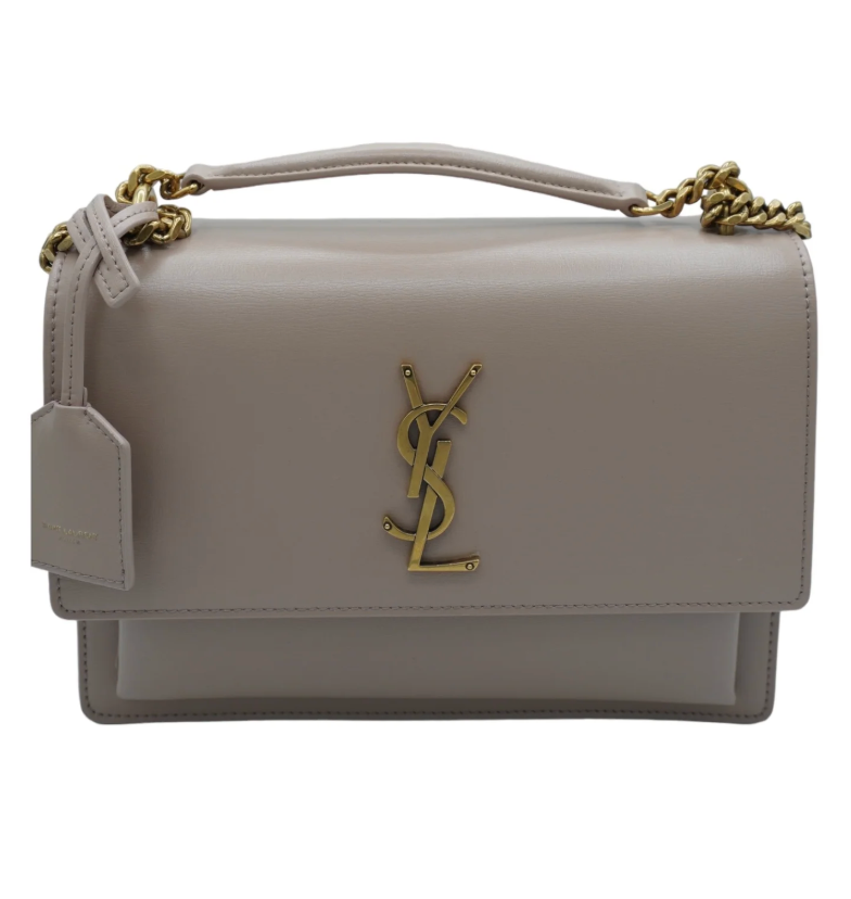 SAINT LAURENT Medium Sunset Chain Bag in Rosy Sand