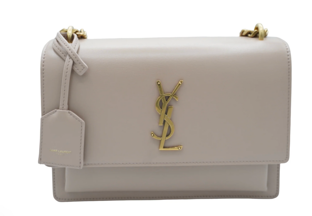 SAINT LAURENT Medium Sunset Chain Bag in Rosy Sand