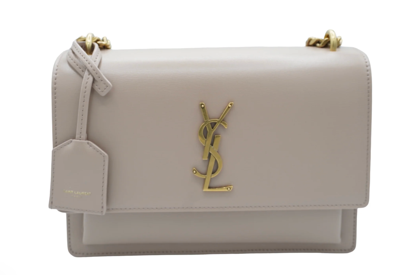 SAINT LAURENT Medium Sunset Chain Bag in Rosy Sand