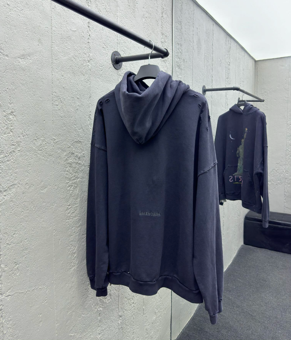 Balenciaga Paris Liberty Hoodie Oversized in Black