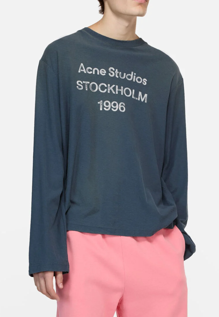 Acne Studios Logo distressed cotton-blend jersey T-shirt