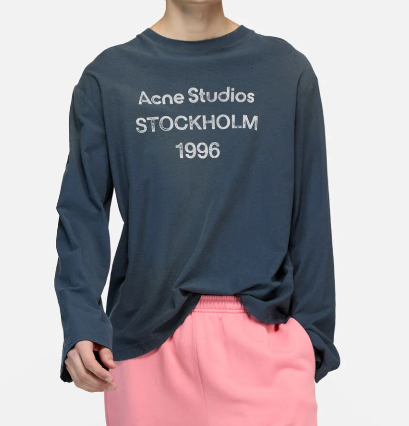 Acne Studios Logo distressed cotton-blend jersey T-shirt
