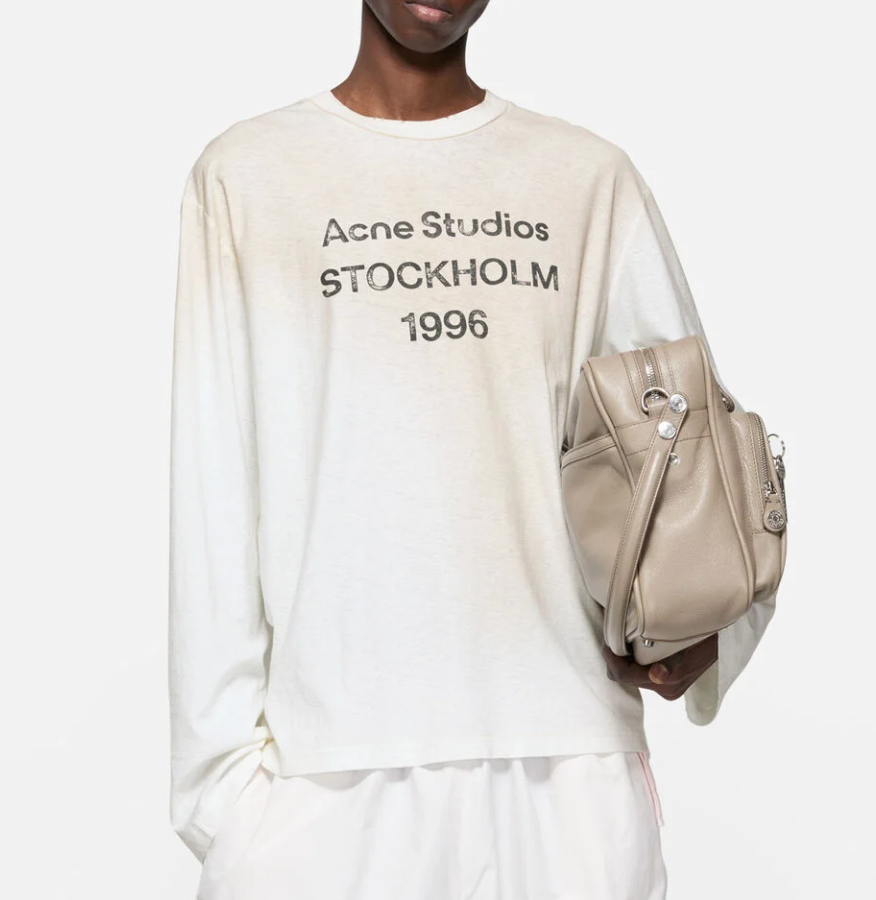 Acne Studios Logo distressed cotton-blend jersey T-shirt