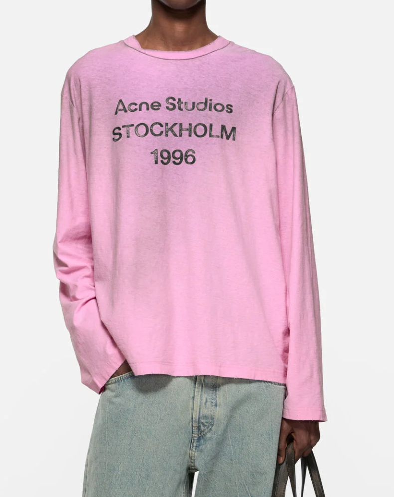 Acne Studios Logo distressed cotton-blend jersey T-shirt