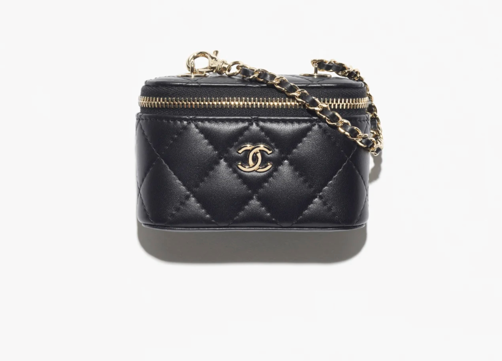 Classic Mini Bag Charm Lambskin & Gold-Tone Metal Black