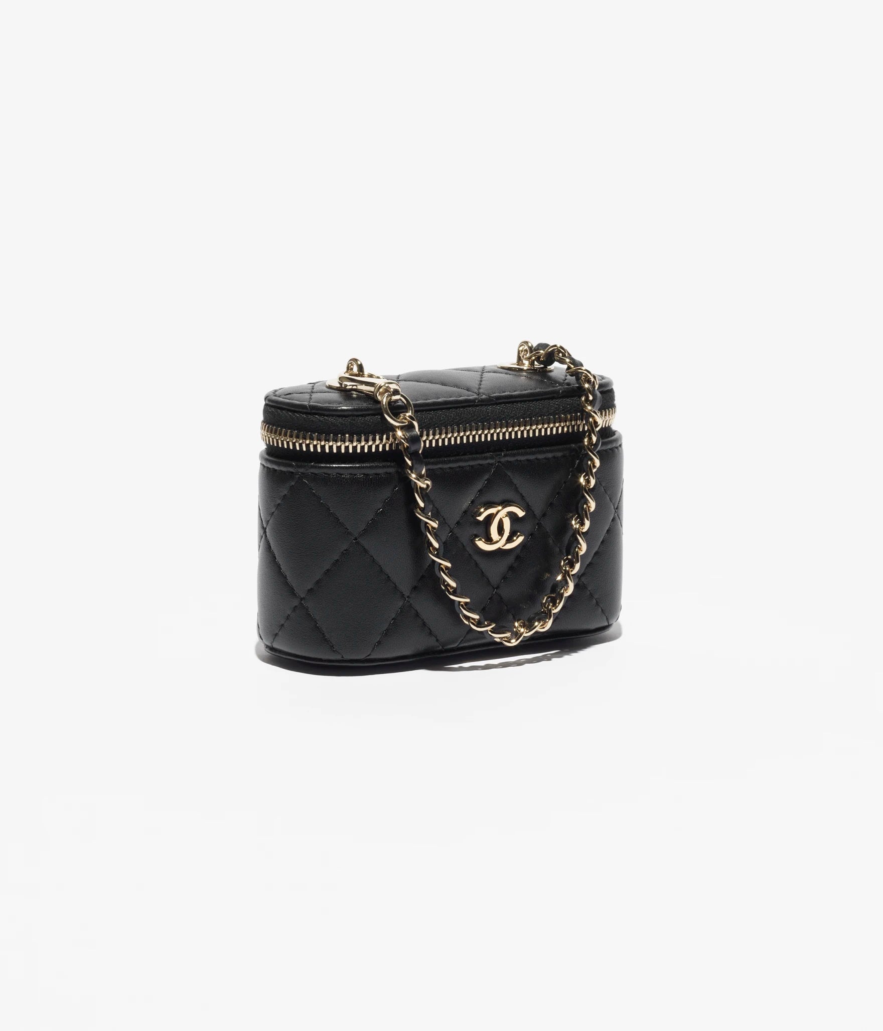 Classic Mini Bag Charm Lambskin & Gold-Tone Metal Black